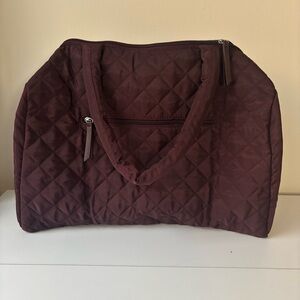 New Quilted Burgundy Tote Bag Every Day or Weekender